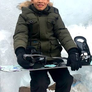 YTH fur trimmed hooded coat by RBX